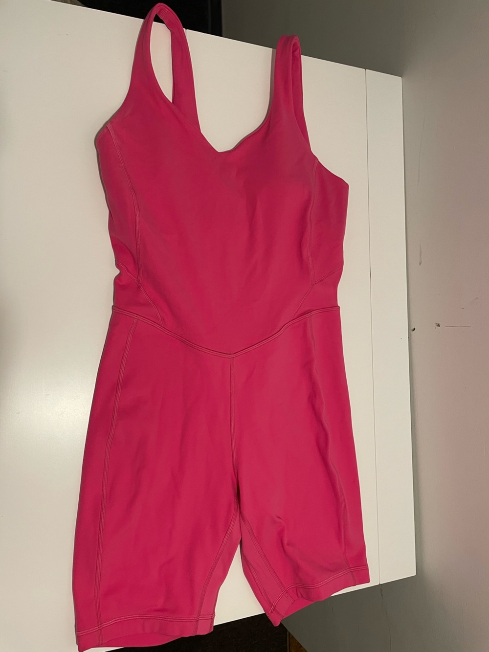 Lululemon Brand Women's size 8 Align Bodysuit 8" Sonic Pink Romper Athletic